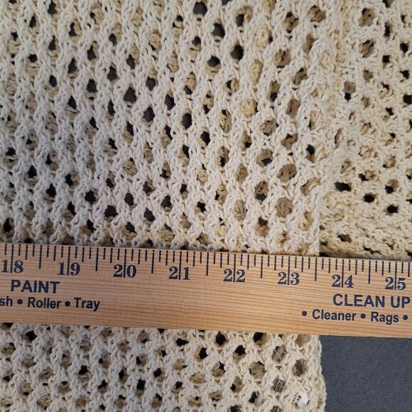 NWT Forever 21 Loose Knit Cream Yellow Trim Short Sleeve Cropped Length Sweater - Picture 10 of 13